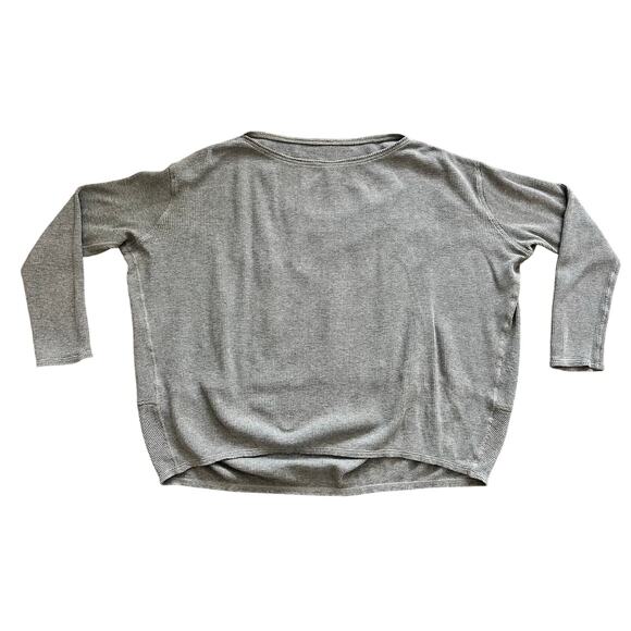 Lululemon Back in Action Long Sleeve Waffle Heathered Grey Women's Blouse Top - Picture 2 of 6